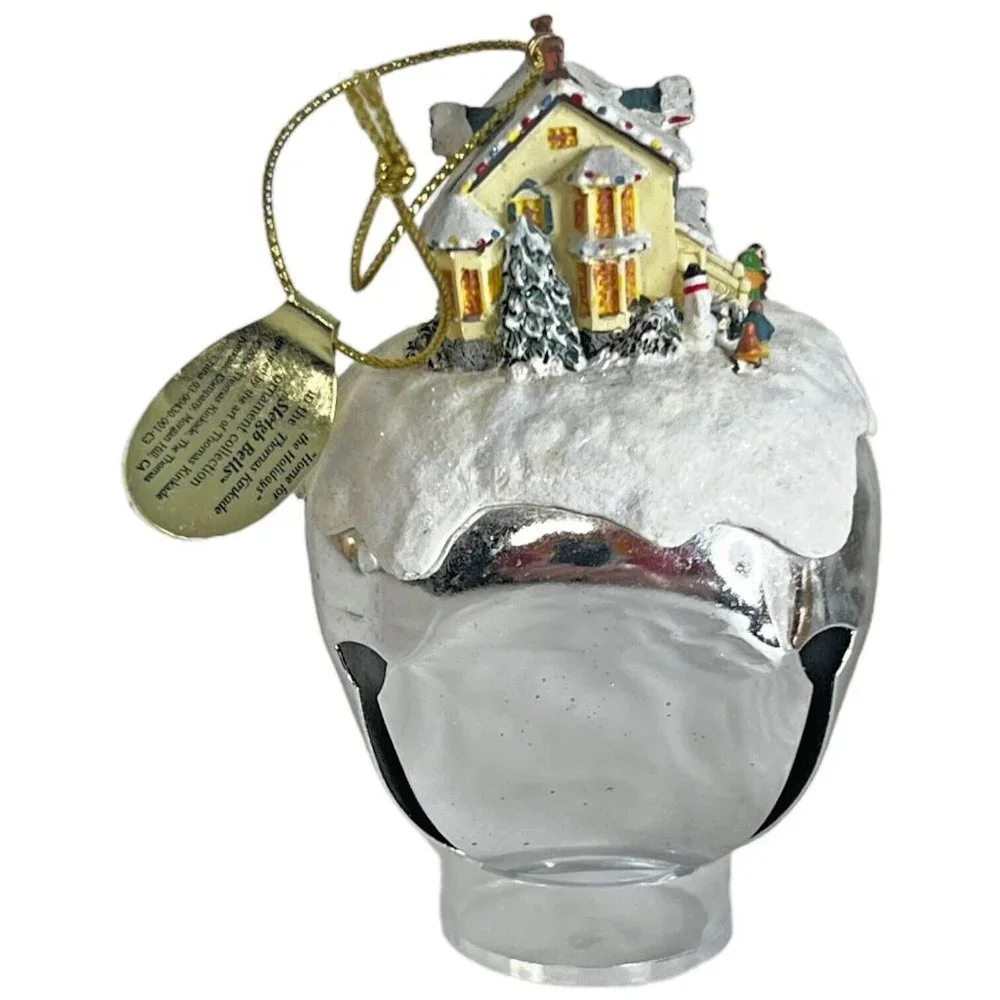 3 The Ashton Drake Galleries Thomas Kinkade Sleigh Bell Ornament Collection 2006